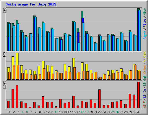 Daily usage for July 2015