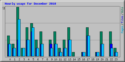 Hourly usage for December 2010