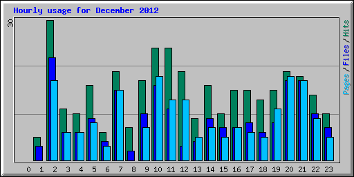 Hourly usage for December 2012