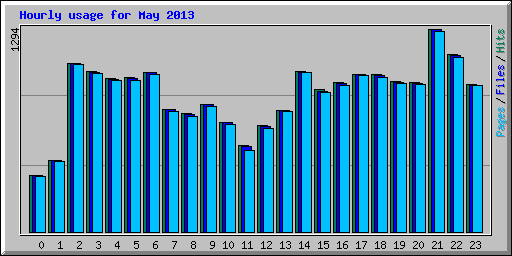 Hourly usage for May 2013