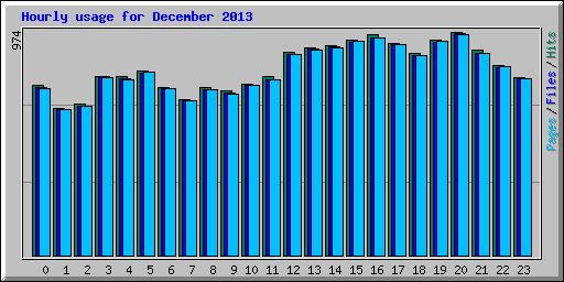 Hourly usage for December 2013