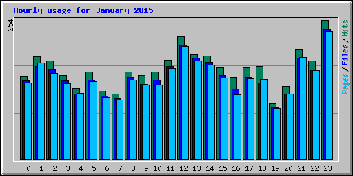 Hourly usage for January 2015