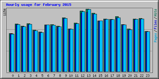 Hourly usage for February 2015