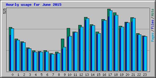 Hourly usage for June 2015