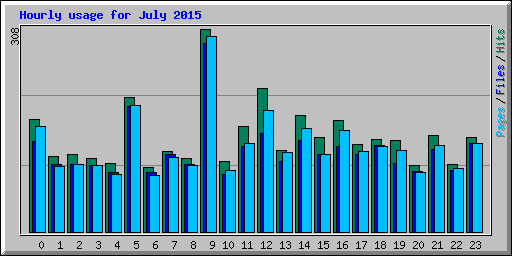 Hourly usage for July 2015