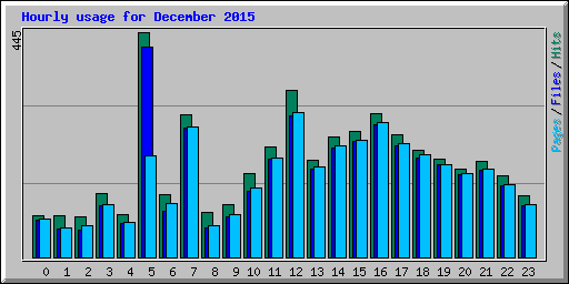 Hourly usage for December 2015