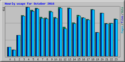 Hourly usage for October 2016